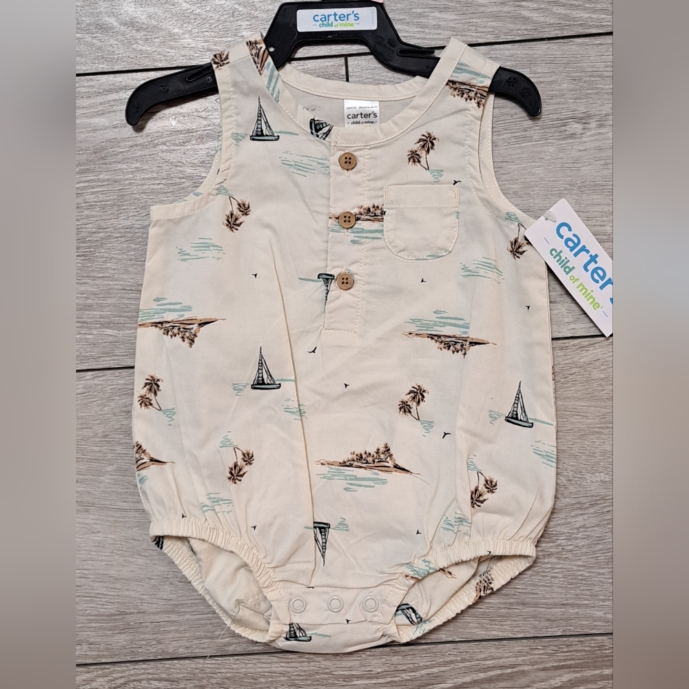 Brand New Carter's Baby Romper with Nautical Print